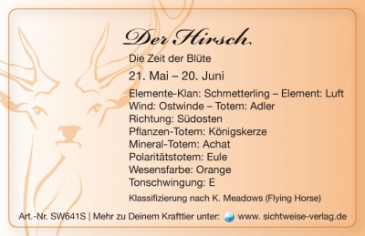 Scheckkarte Krafttier Hirsch