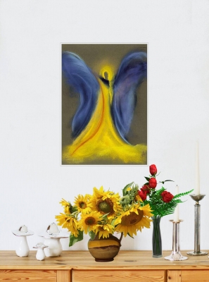 Engel Wandbild "Engel der Großmut" - Dekobeispiel