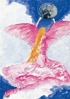 Engelbild Postkarte "Engel der Lebenslust"