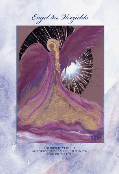 Engel Postkarte "Engel des Verzichts" - Dekorationsbeispiel